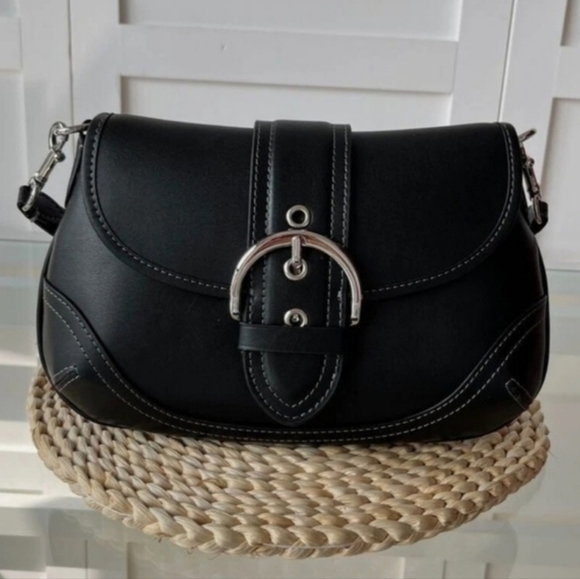 Black Leather Shoulder Bag